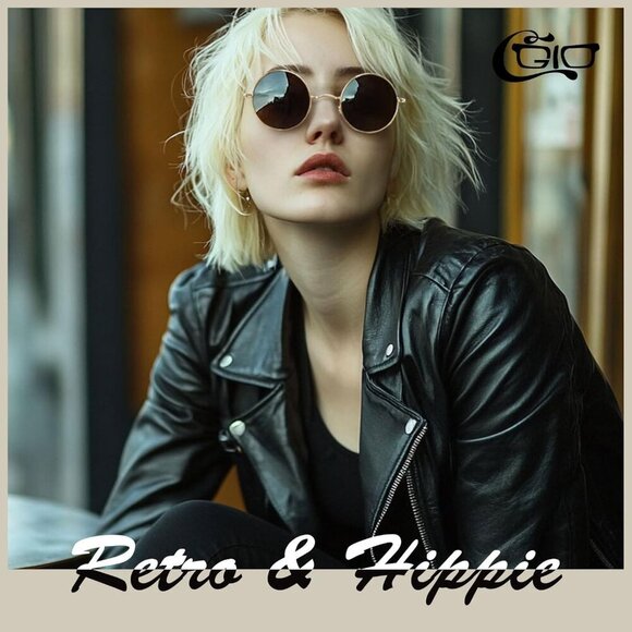 Retro Round Polarized Sunglasses Mens Womens Circle Metal Hippie Shades … - Picture 3 of 7